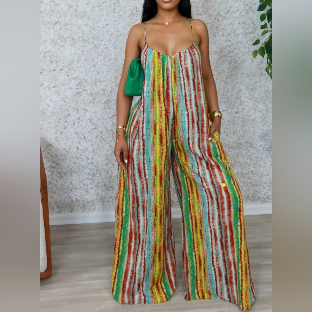 Multicolor Striped Jumpsuit